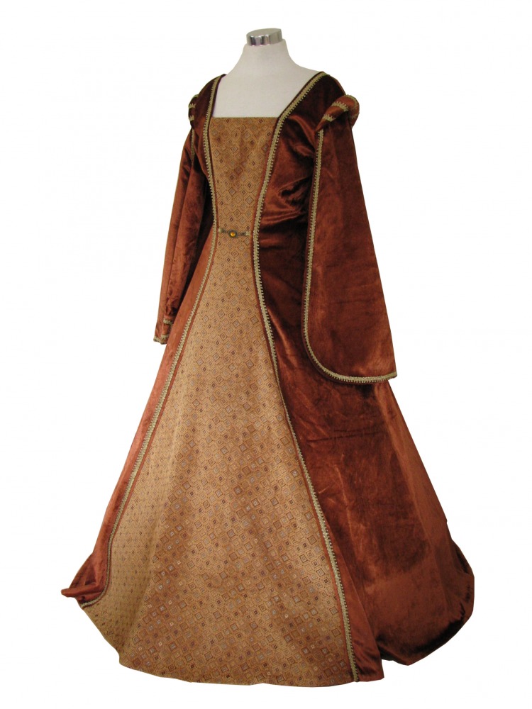 Ladies Medieval Tudor Costume And Headdress Size 16 - 18 Image